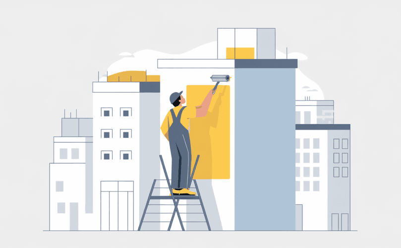 Application de peinture sur façade maison à Montauban