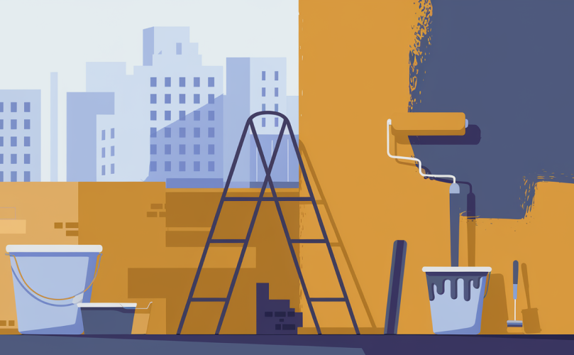 Équipe en intervention pour peinture de façade à Montauban